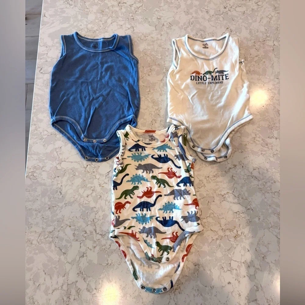 18Mos Dino themed onesies - Set of 3